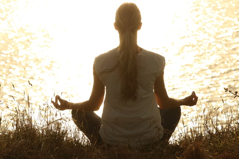 Woman practicing breath awareness